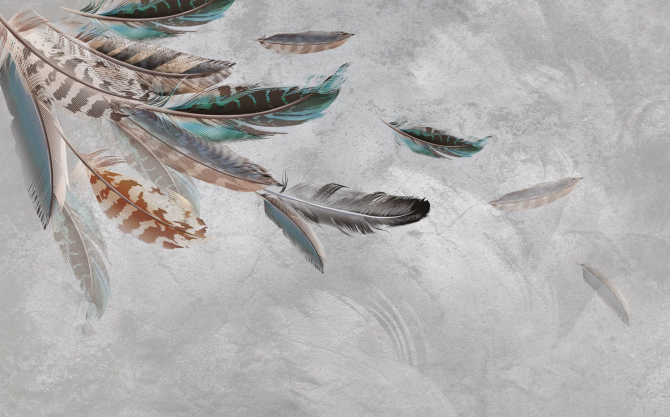 Фотообои Летящие перья