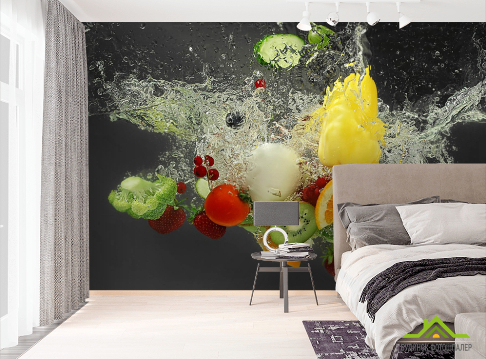 выбрать Фотообои Фрукты в воде Фотообои Еда и напитки на стену