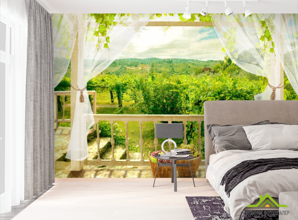 выбрать Фотообои Вид из окна на сад  на стену