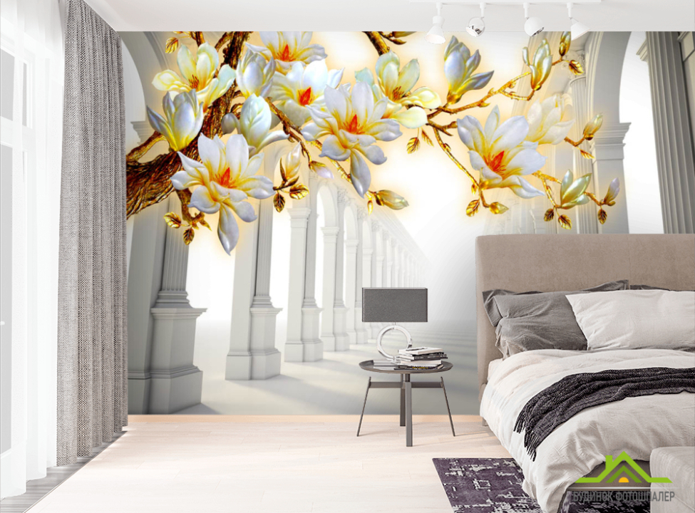 выбрать Фотообои Тоннель с веткой магнолии Фотообои Цветы на стену