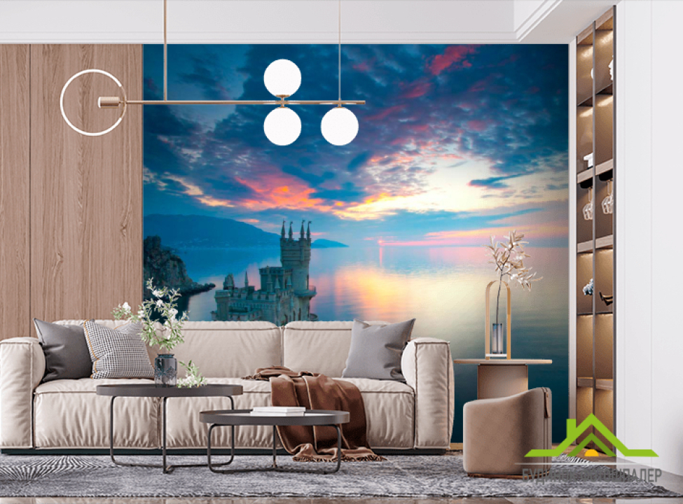 выбрать Фотообои Замок на фоне моря Фотообои Море на стену