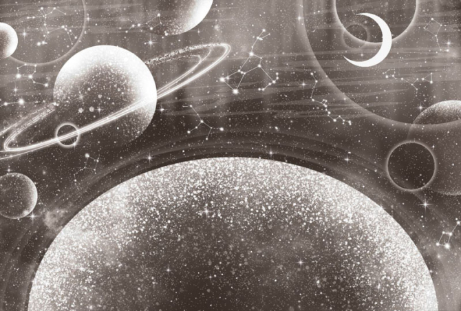 Фотообои Дизайнерская планета зеленый оттенок