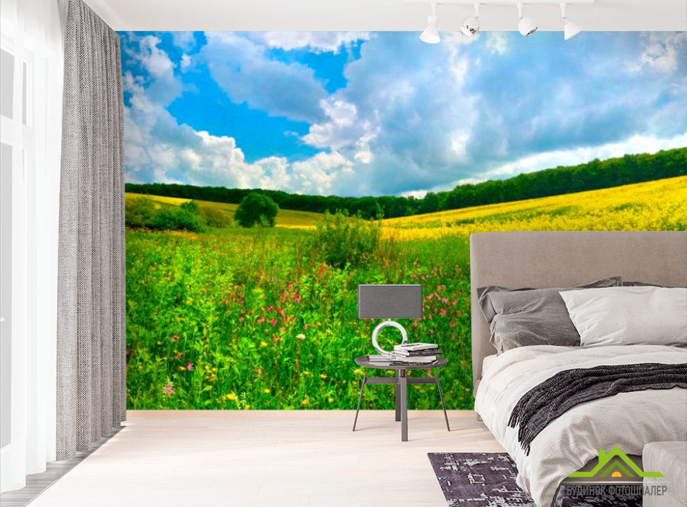 выбрать Фотообои Тучи, луг Фотообои Природа на стену