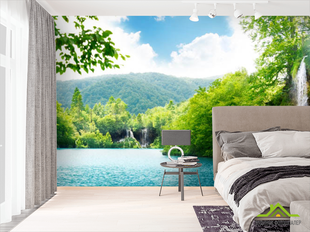 Фотошпалери Водоспади біля озера