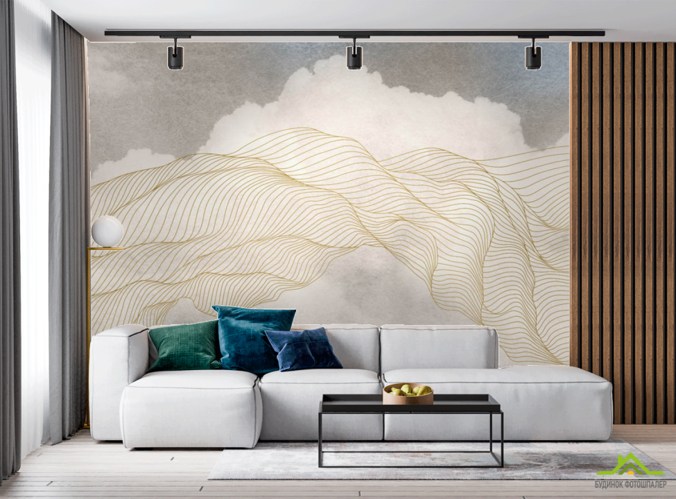 выбрать Фотообои Небо и абстракция в стиле line art Фотообои в гостиную на стену