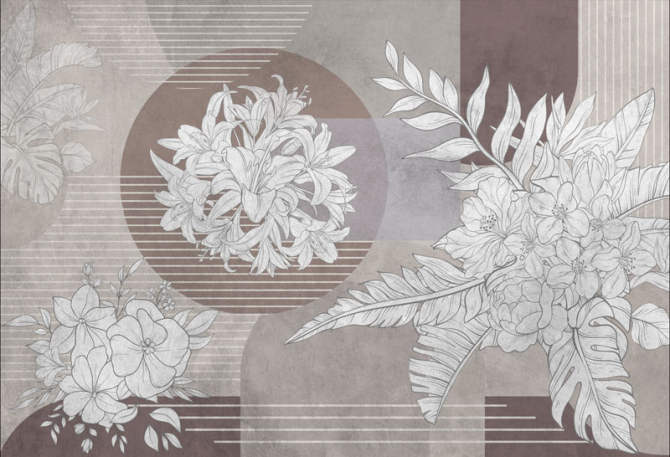 Фотошпалери квіти і Геометричні фігури