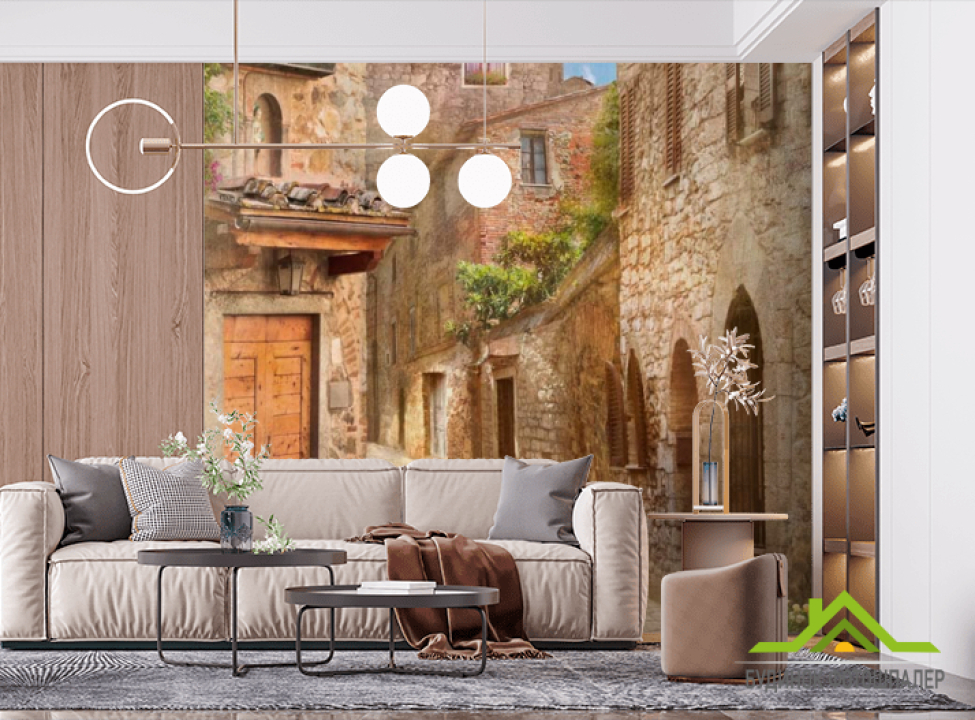 выбрать Фотообои Старинная улочка Фотообои в узком коридоре на стену
