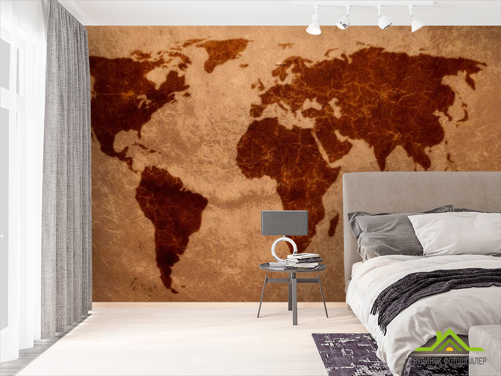 Фотообои Материковая карта