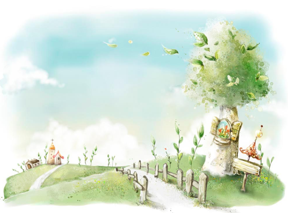 выбрать Фотообои Улочка к церкви Фотообои Иллюстрации на стену