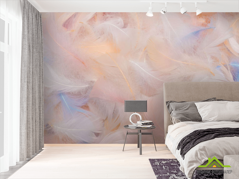 Фотошпалери Пір'ячко в рожевому відтінку