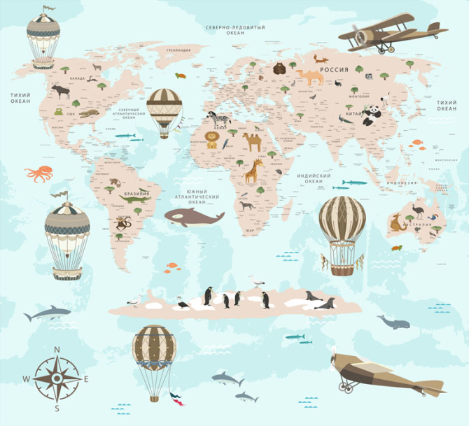 Шпалери в дитячу Карта