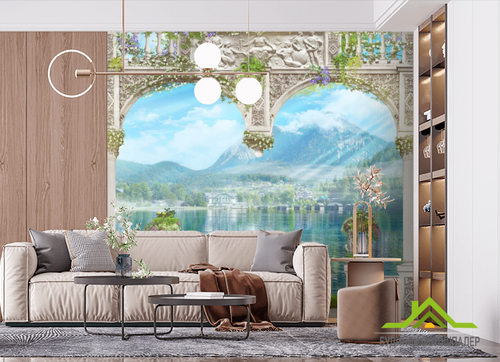 Фотошпалери колони біля озера