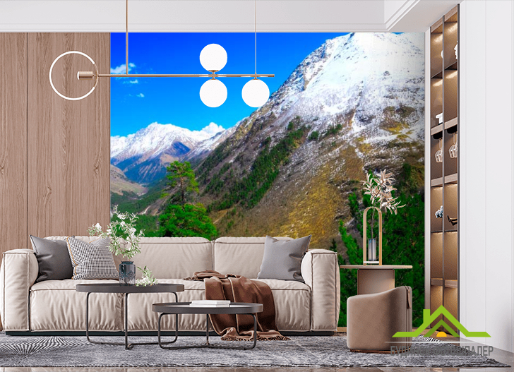 Фотообои Месяц, гора, ёль