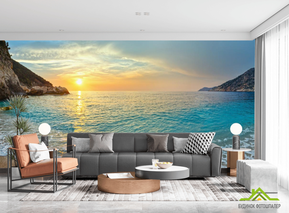 выбрать Фотошпалери Сонце над морем Фотошпалери Море на стіну