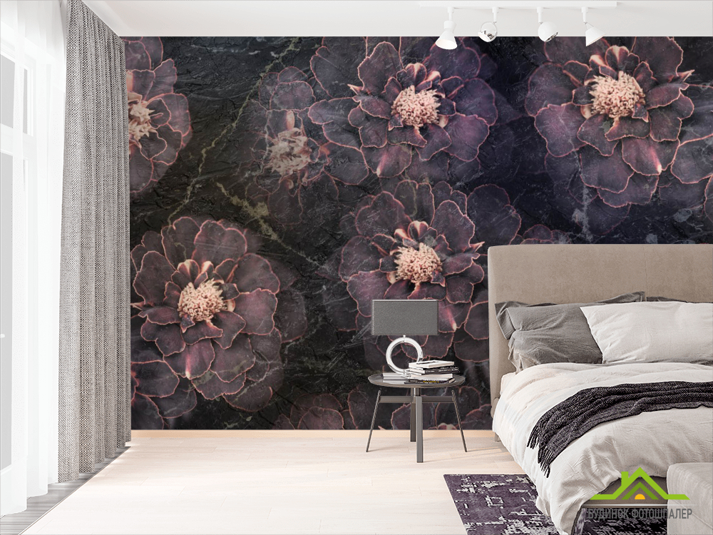 Фотошпалери темні квіти