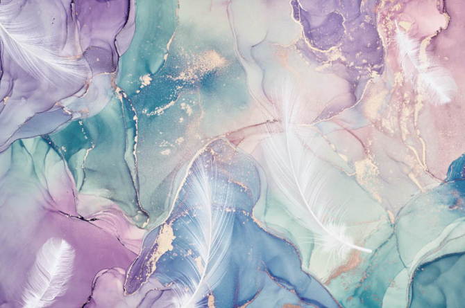 Фотошпалери флюїд з пір'я