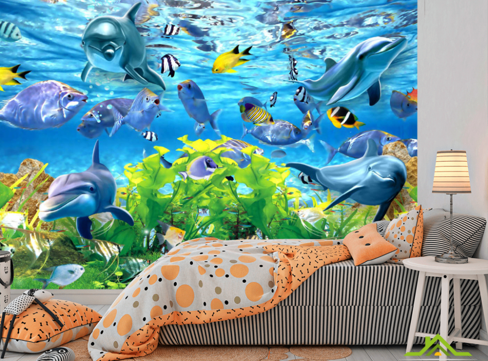 выбрать Фотообои 3д подводный мир Фотообои в детскую на стену