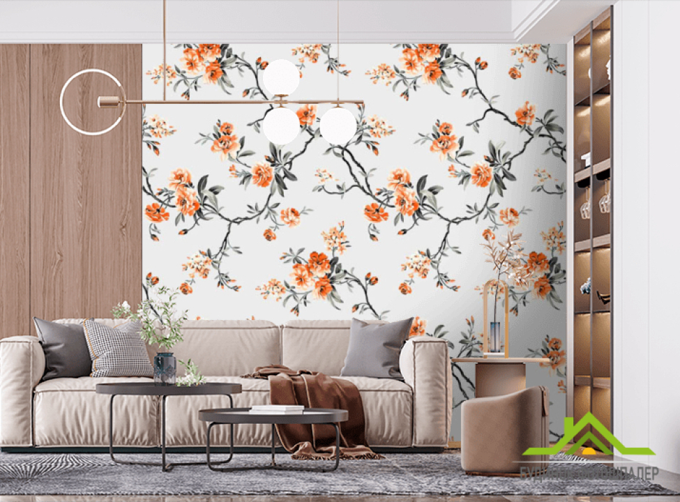 выбрать Фотошпалери гілочки з квітами Фотошпалери різні на стіну
