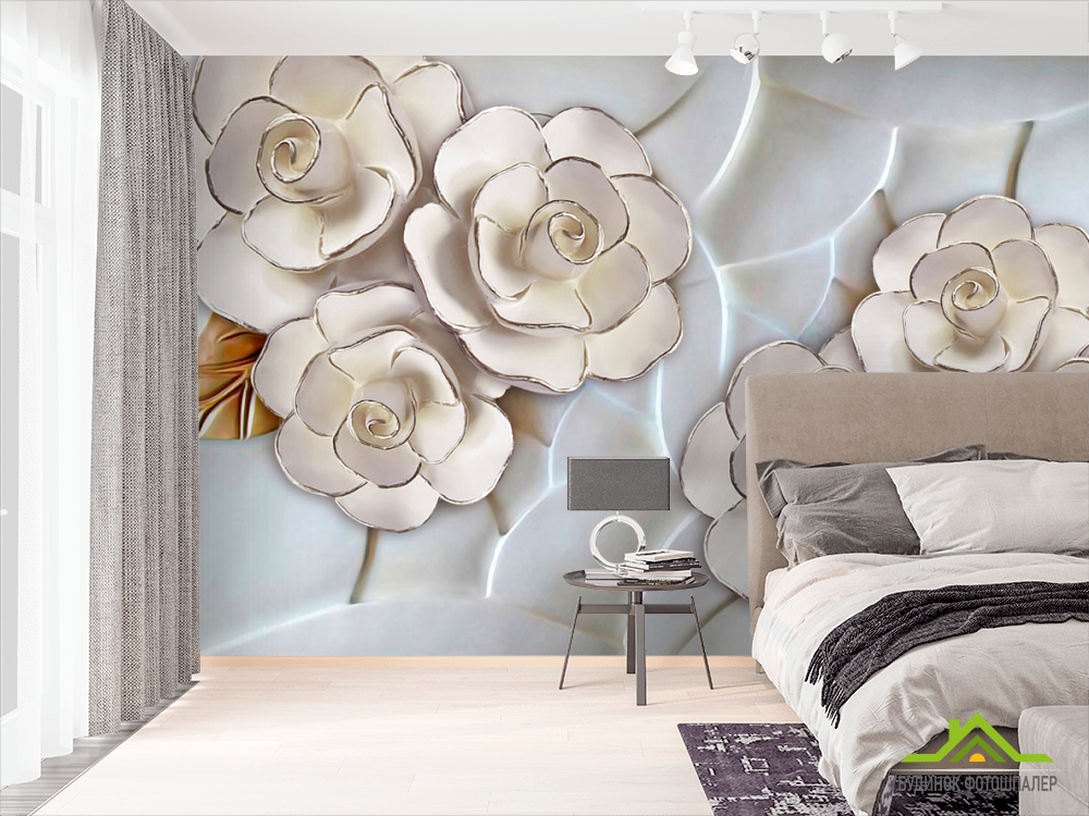 Фотошпалери Порцелянові білі квіти