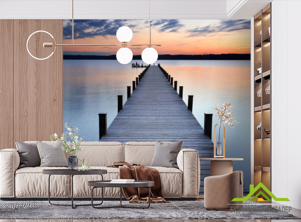 выбрать Фотообои Закат у мостика Фотообои Расширяющие пространство на стену