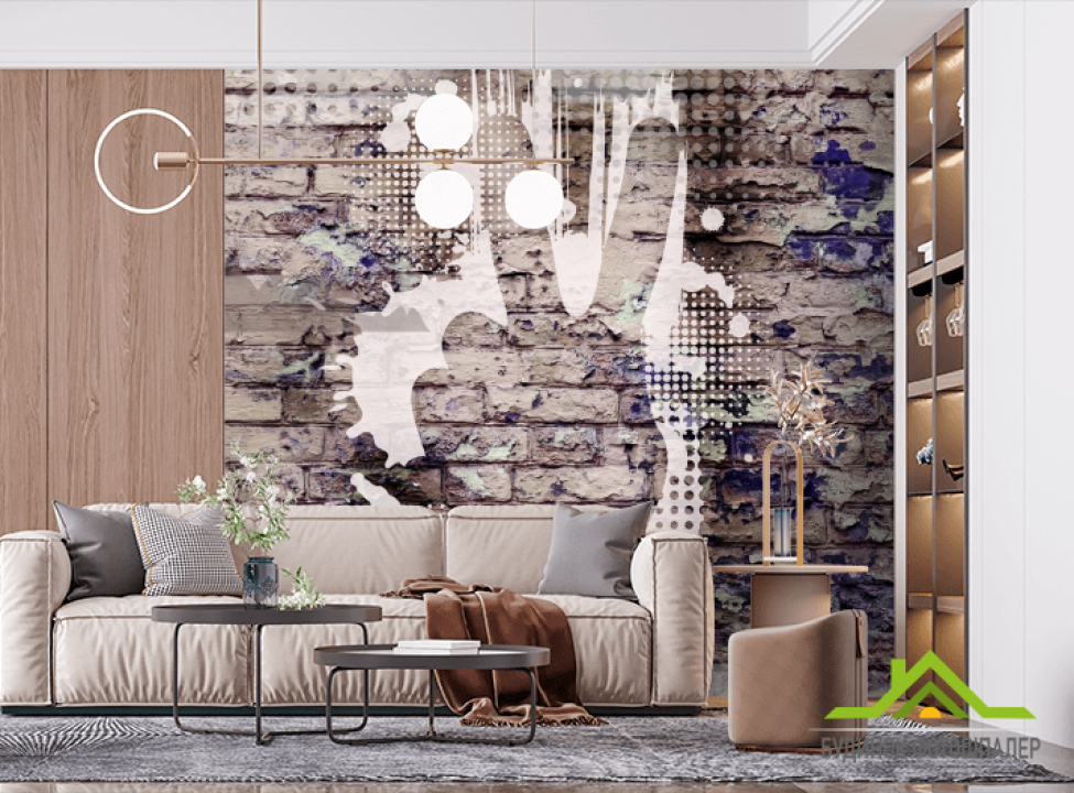 выбрать Фотообои Графити на кирпичной стене Обои под кирпич на стену