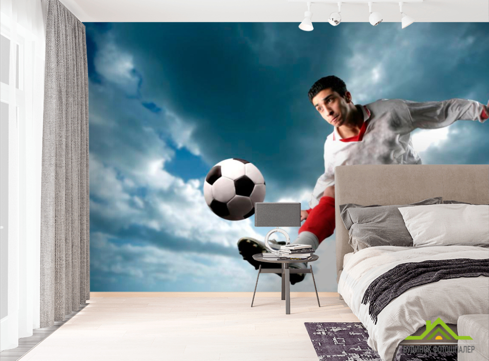 выбрать Фотообои Футболист с мячом Фотообои Спорт на стену