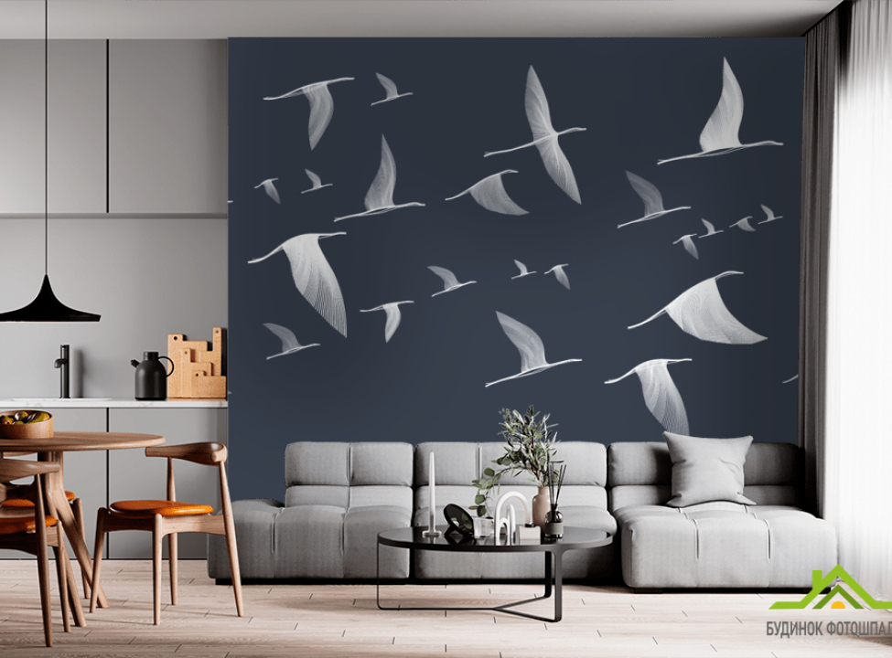 выбрать Фотообои птицы Фотообои простые линии на стену