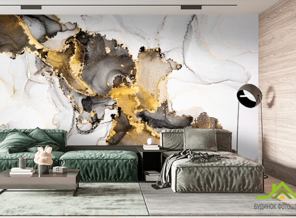 выбрать Фотообои золотой флюид Фотообои с золочением на стену