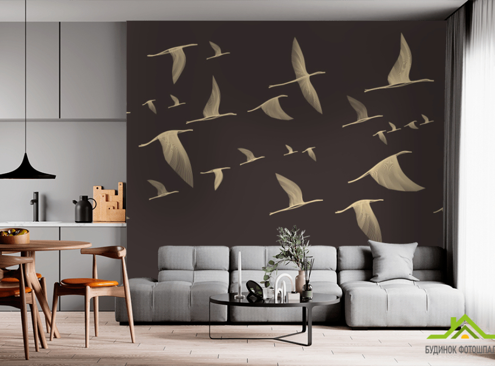 выбрать Фотообои птицы Фотообои простые линии на стену