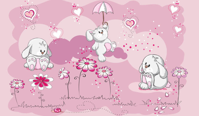 Фотошпалери іграшкові зайчики