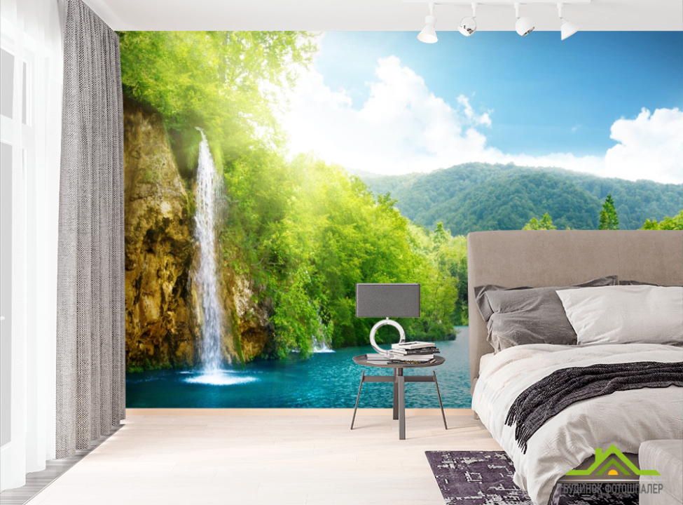 выбрать Фотошпалери водоспад у горах Фотошпалери Природа на стіну