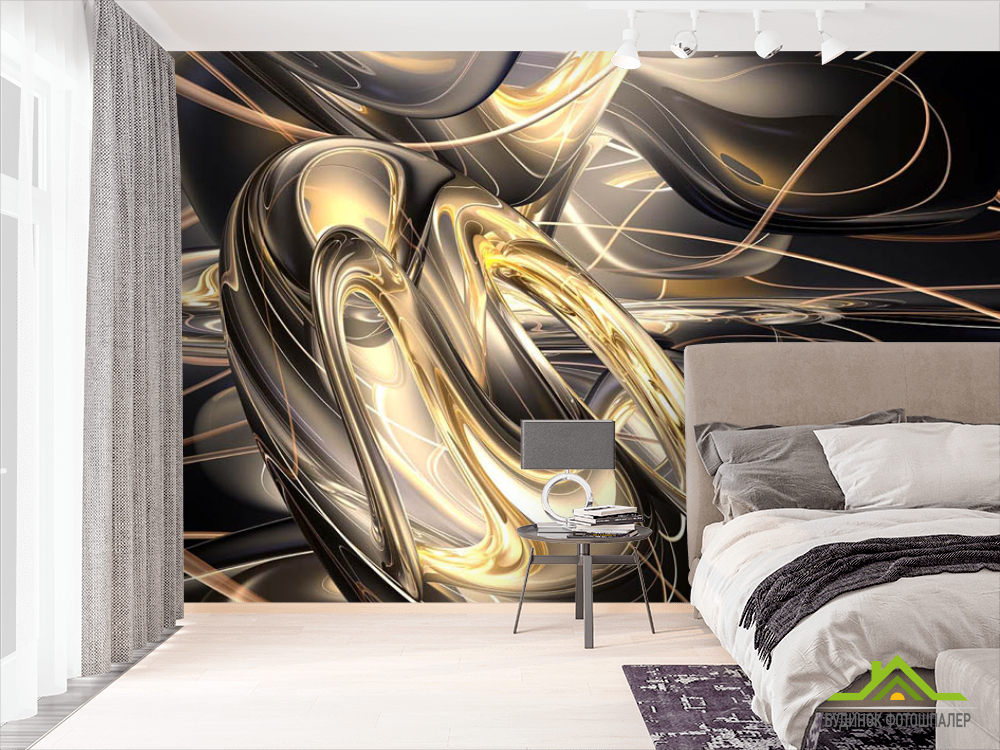 Фотообои Золотая абстракция с еффектом 3д