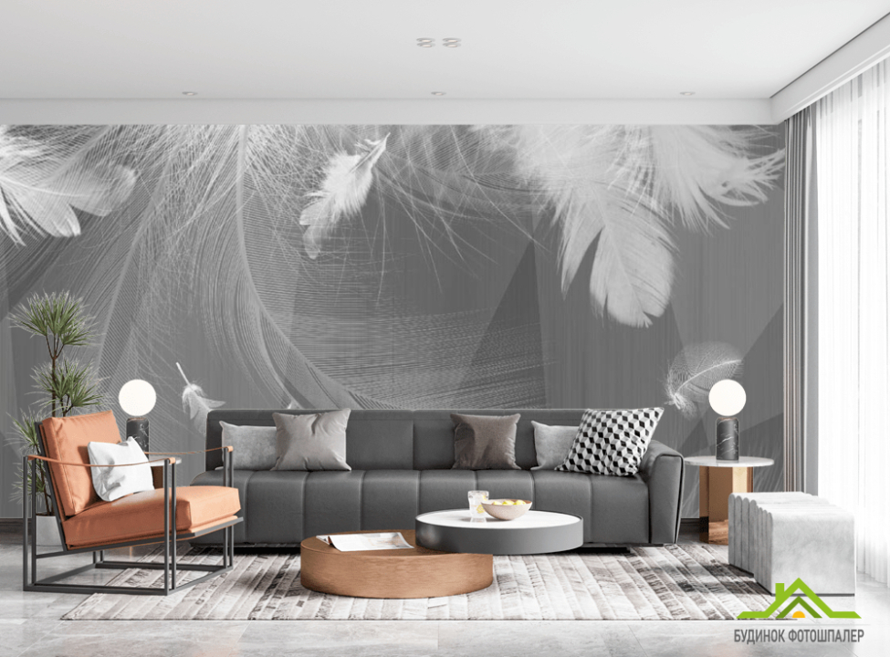 выбрать Фотошпалери ч / б пір'я Фотошпалери пір'я на стіну