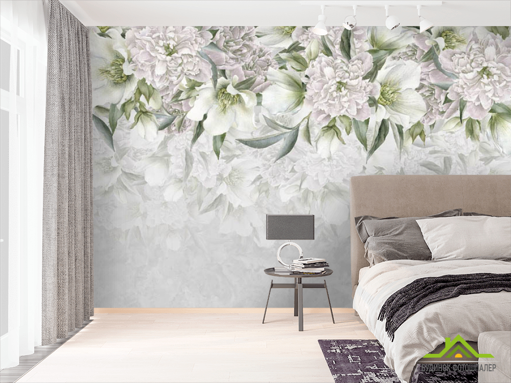 Фотошпалери квіти зі стелі