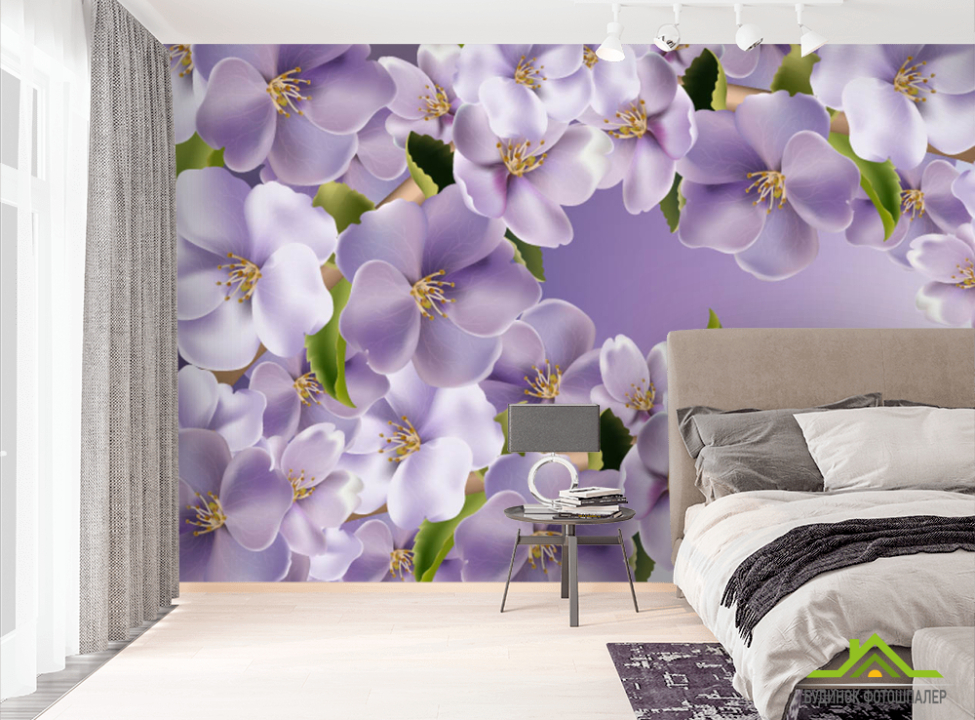 выбрать Фотообои Фиолетовые цветы Фотообои Цветы на стену