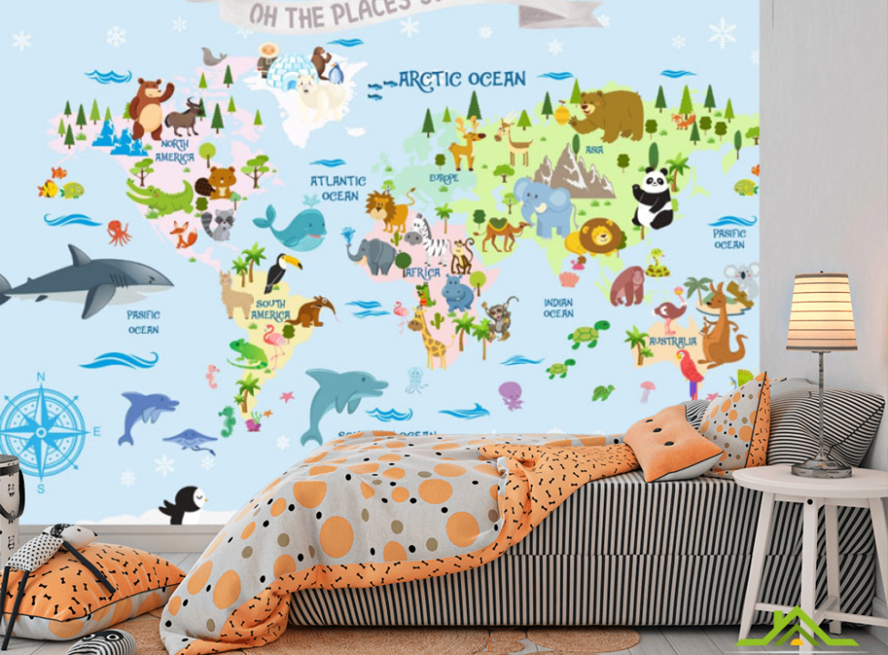 выбрать Фотообои Голубая карта детская Фотообои в детскую на стену