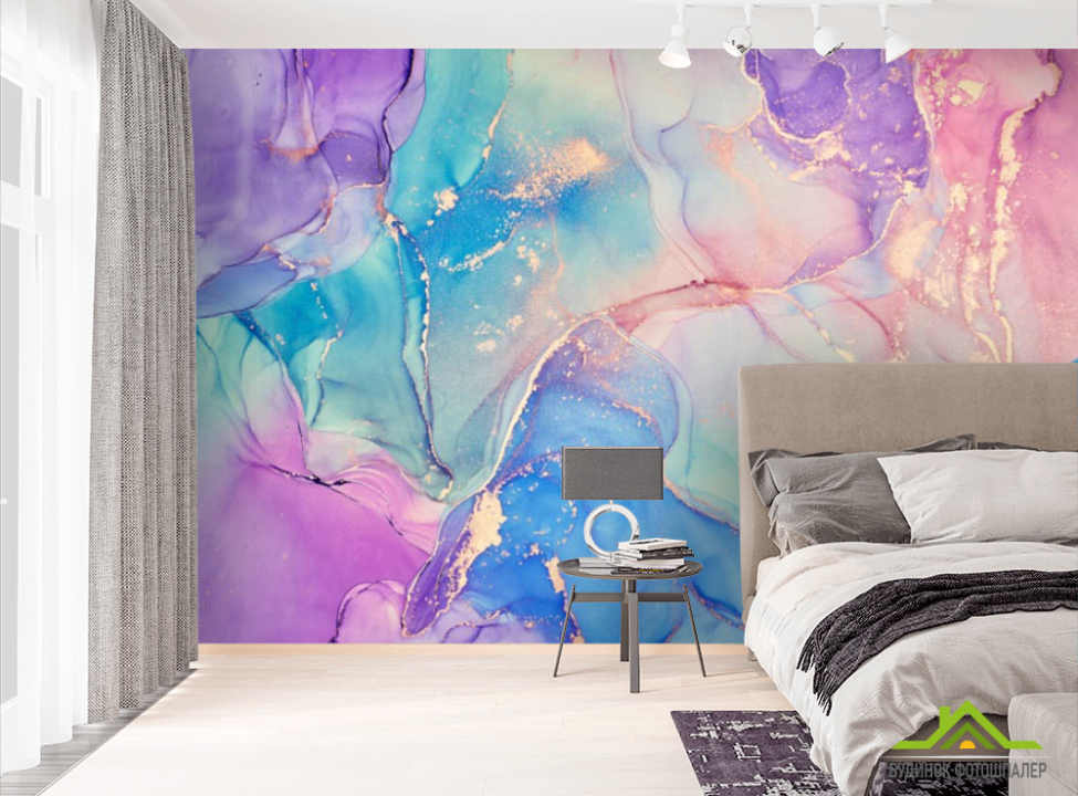 выбрать Фотошпалери яскравий різнокольоровий флюїд Фотошпалери Fluid art на стіну