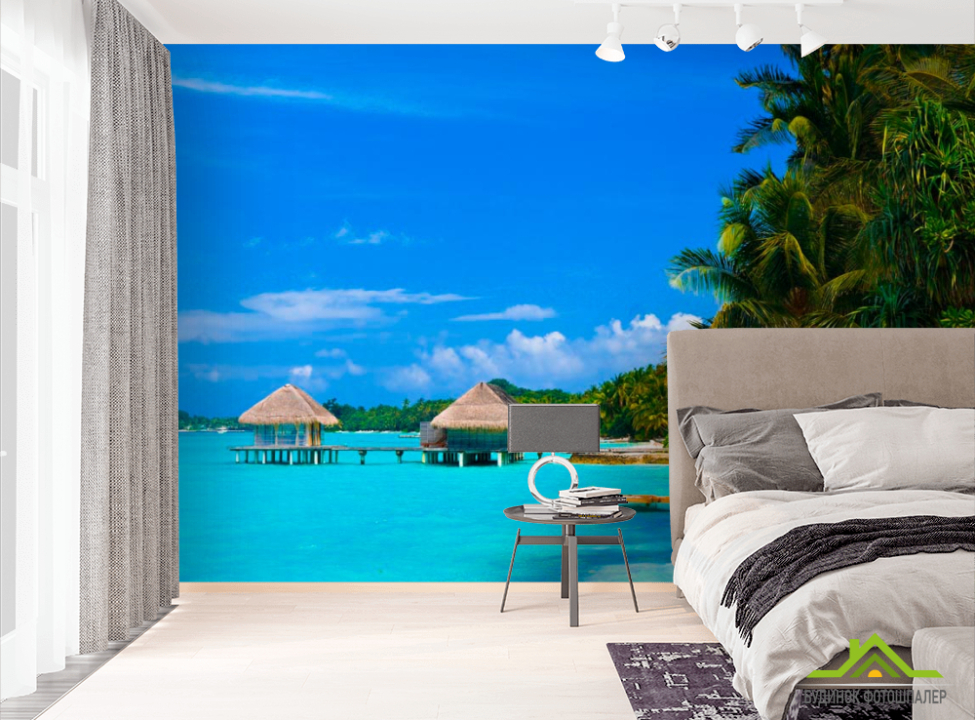 выбрать Фотообои Хижины посреди моря Фотообои Море на стену