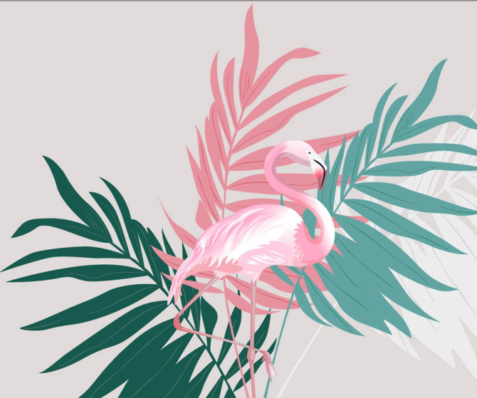 Фотошпалери в стилі Модерн, фламінго