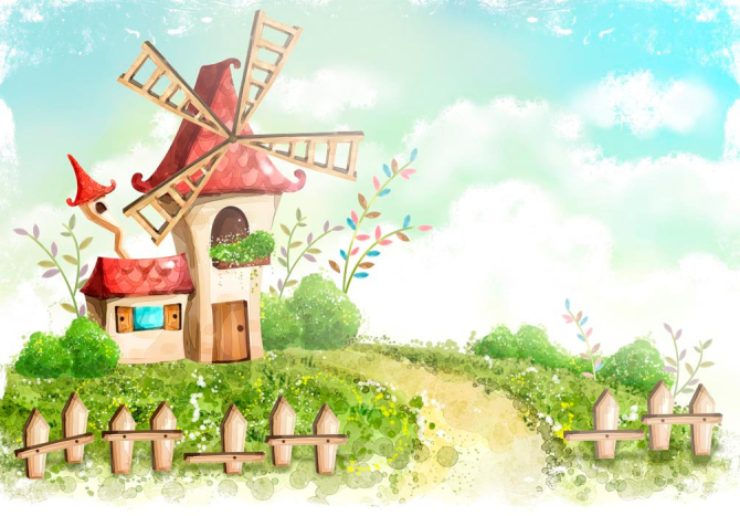 Фотошпалери Будиночок з млином