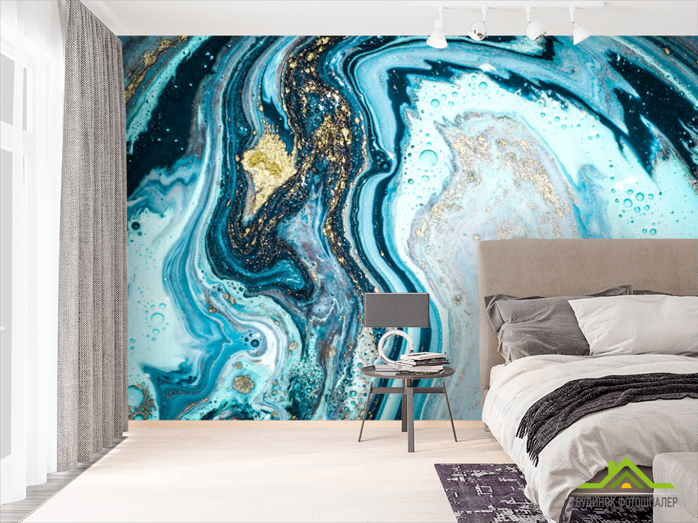 Фотообои Fluid Art голубой