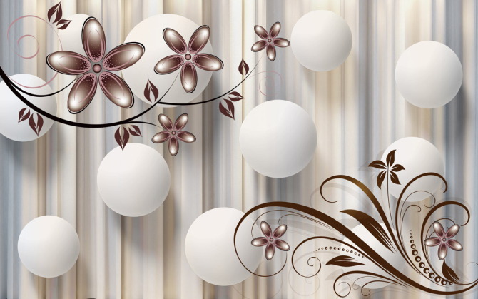 Фотообои  Цветы на коричневом фоне