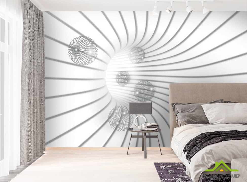 выбрать Фотообои Тоннель с шарами Фотообои Расширяющие пространство на стену