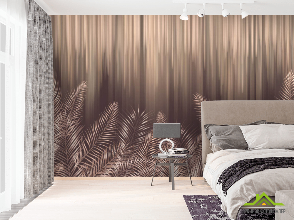 Фотошпалери Коричневі дизайнерські листя