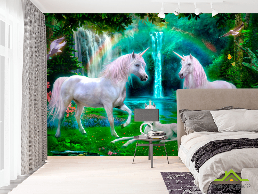 Фотообои Сказочные 3 единорога