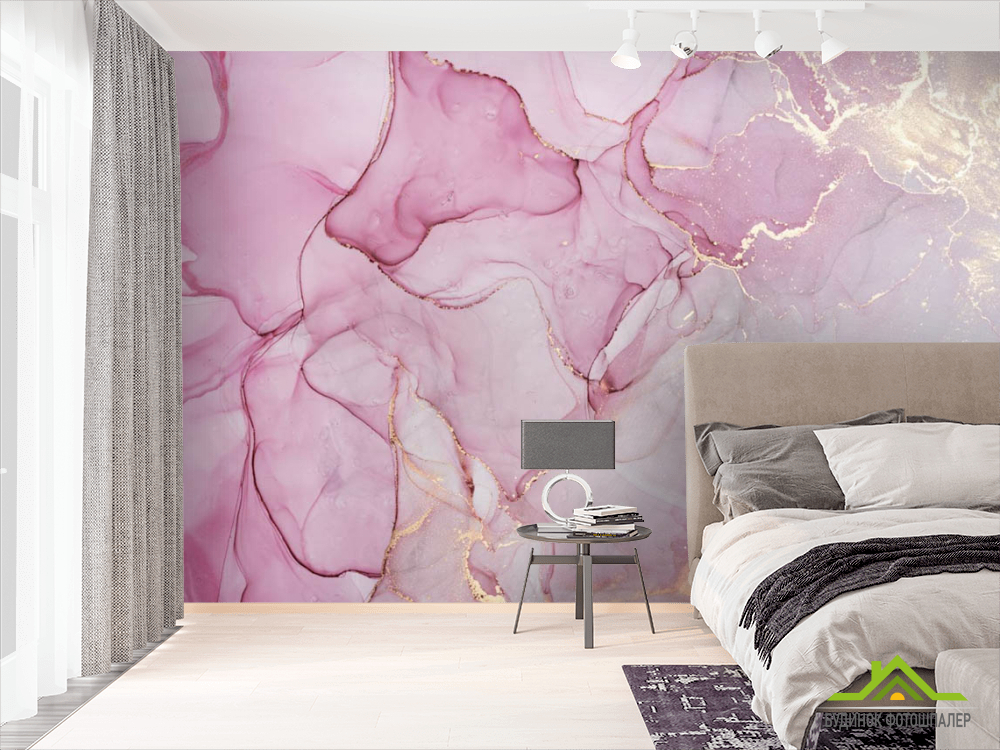 Фотошпалери рожевий флюїд арт