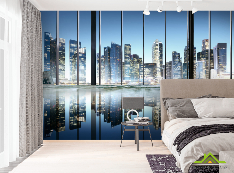выбрать Фотошпалери Вид з вікна на місто Фотошпалери Вид з вікна на стіну