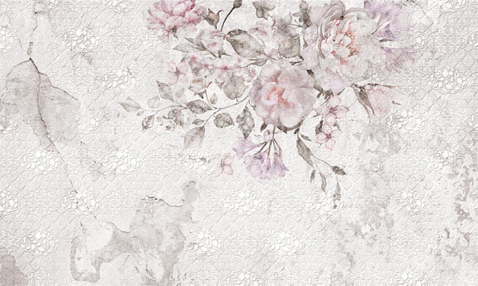 Фотообои Узор и нежные цветы