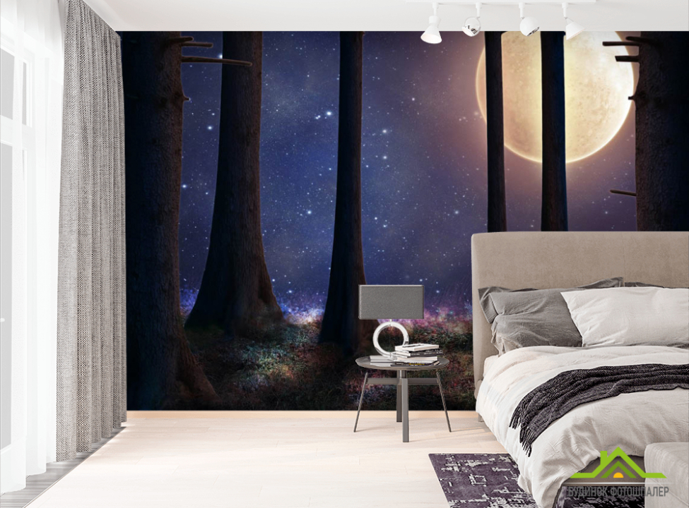 выбрать Фотообои луна в лесу Фотообои Природа на стену