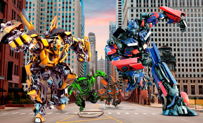 Фотообои Трансформеры в городе